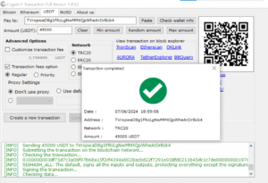 Fake usdt sender app